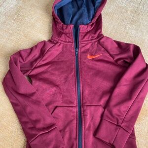 Nike Dri-FIT Kids Zip Hoodie | Maroon Athletic Jacket | Size 4T